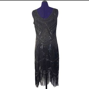 Vintage beaded tassle flapper dress